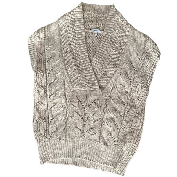 Reiss Cable Knit Sweater Vest in Natural, Size XS - Picture 4 of 10